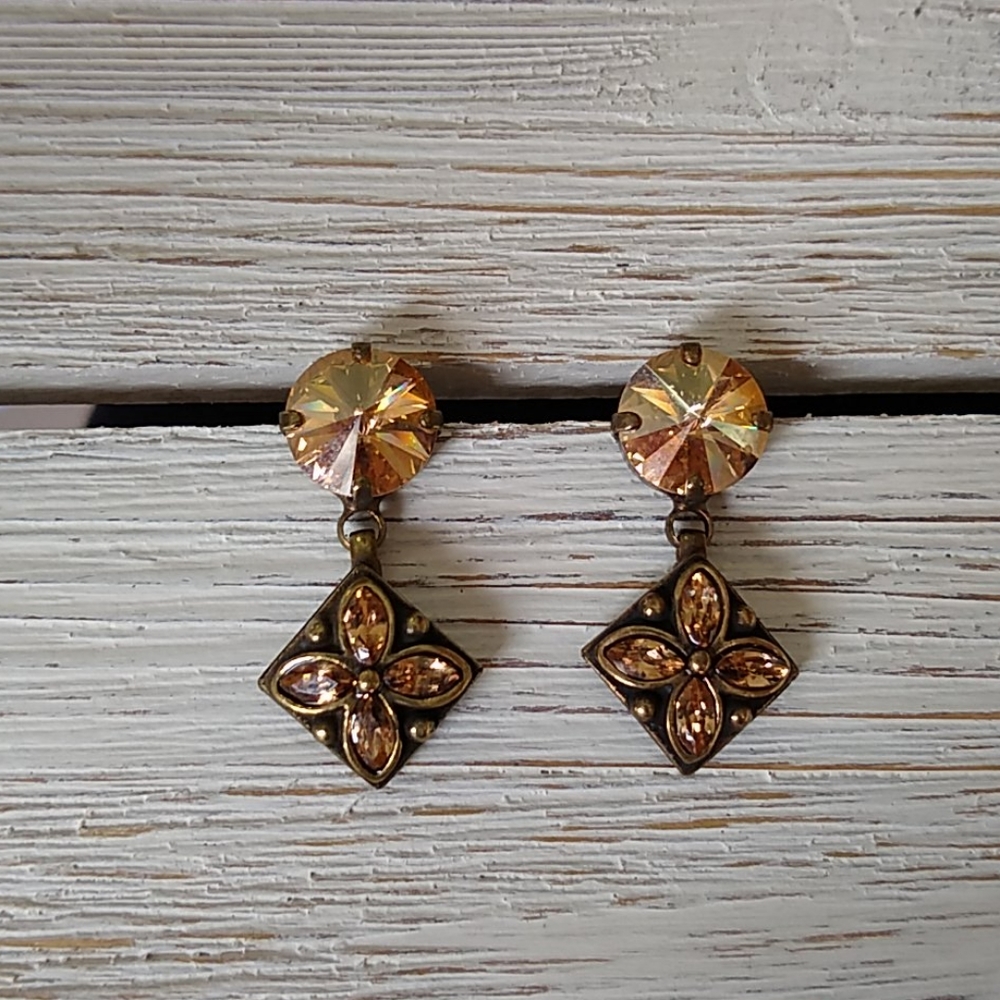 Topaz Swarovski Crystal EARRINGS